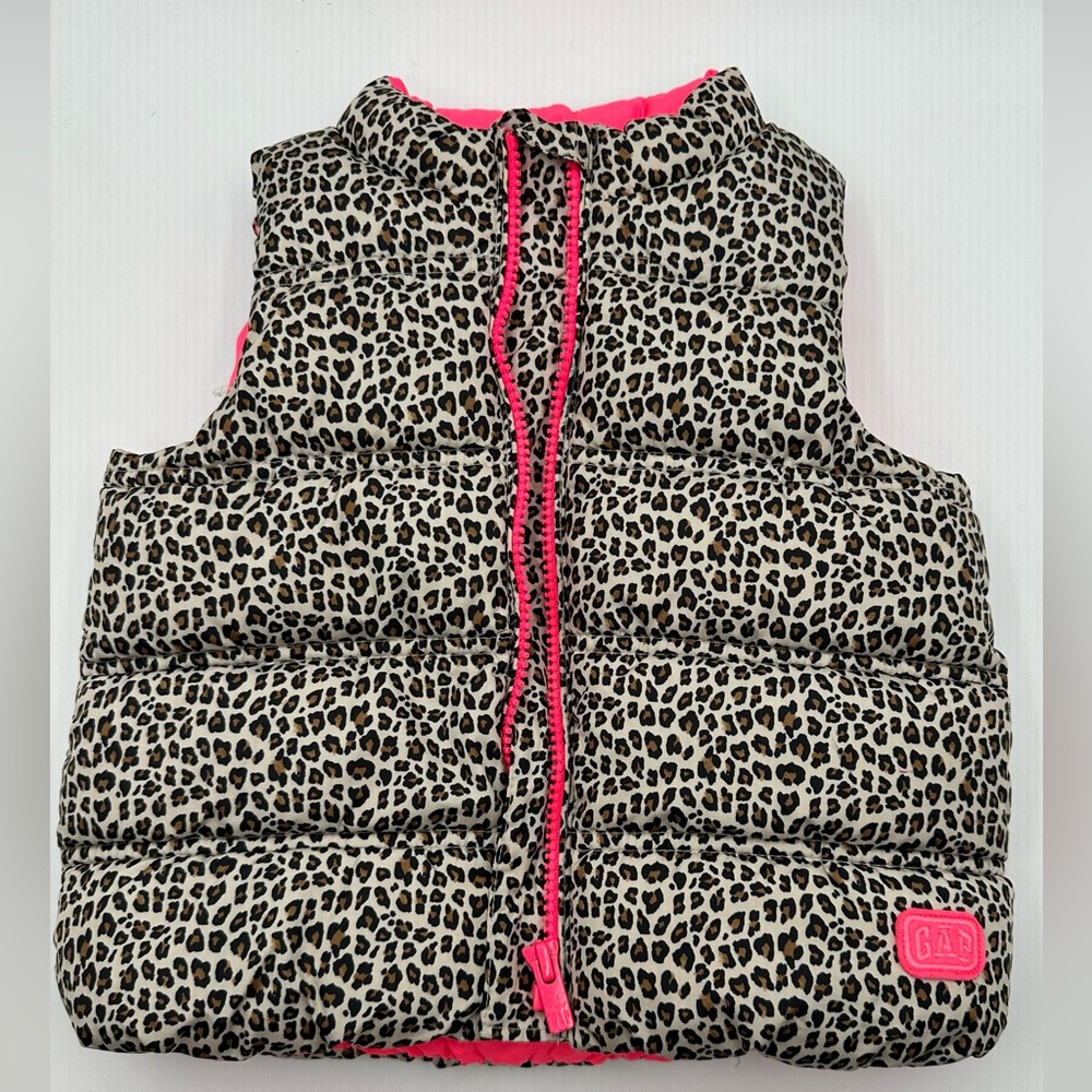 Baby GAP Girls Size 2 Years Leopard Print Puffer Vest